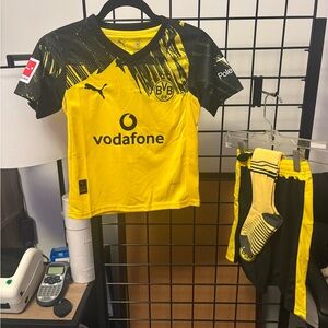 Kids BVB Yellow and Black Jersey Set